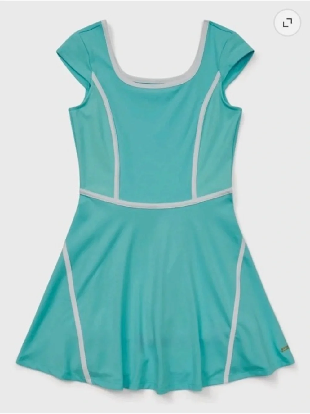Justice Aqua Fit-and-Flare Dress with White Trim Built in Shorts